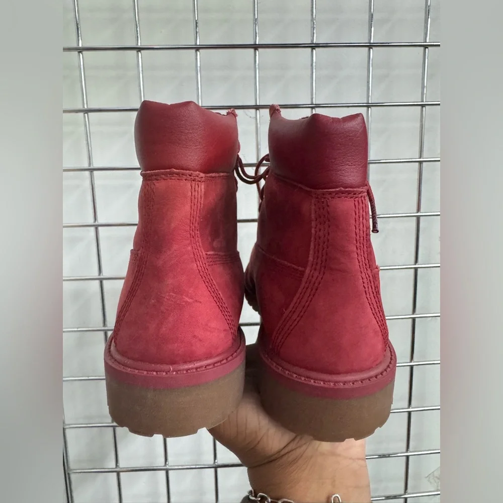 Timberland 6-Inch Premium Waterproof Boots Red Monochrome Mens Size 5